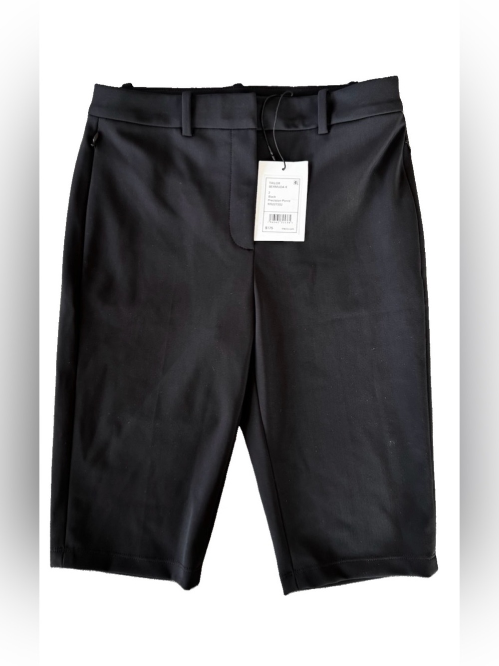 NWT Theory Tailor Bermuda Shorts Black Size 2 Precision Ponte slim fit Pockets